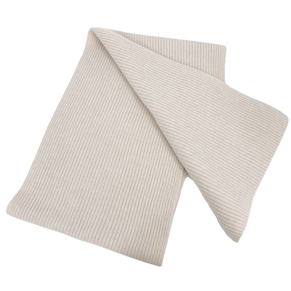 J Crew Luxury Knit 100% Cashmere Scarf Light Beige BM741 $178 - Picture 6 of 8